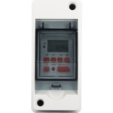 Minuterie programmable 7 jours – 28 plages – Écran LCD – Boîtier étanche – AC85-265V – Éclairage et chauffage (1/5)
