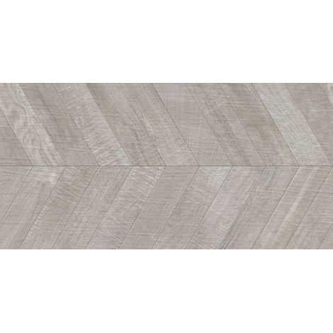 Aelle - Carrelage sol / mur effet bois design chevron 60x120 cm ARTWOOD CHEVRON GREY - Vendu par boîte de 1.44 m²
