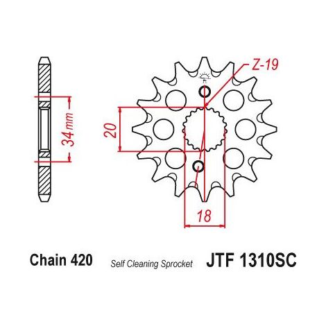 Pignon TT Lightweight - 420 - 15 Dents - Similaire JTF1310