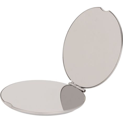 Miroir de poche pliable double face en acier inoxydable, compact et portable pour voyage, format rond. (1/5)