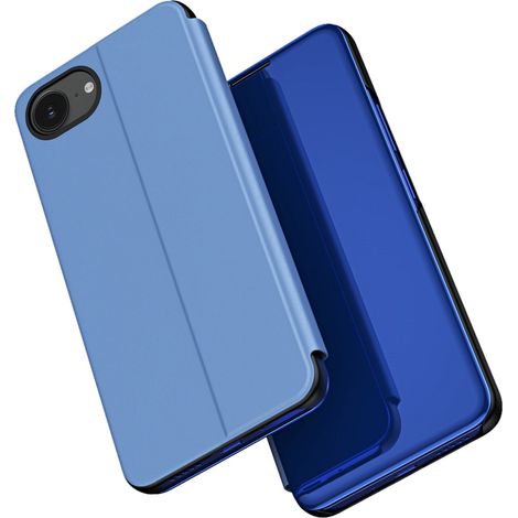 Funda transparente con tapa abatible para iPhone 16e - Azul (1/5)