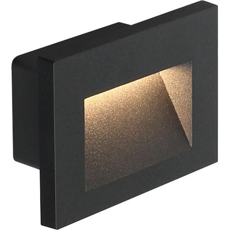 Luminaires d'Extérieur à LED 3W 3000K Blanc chaud Encastré IP65 Lumière d'Escalier pour Escaliers Salle de bain Jardin Couloir Marches, Aluminium, Gris foncé