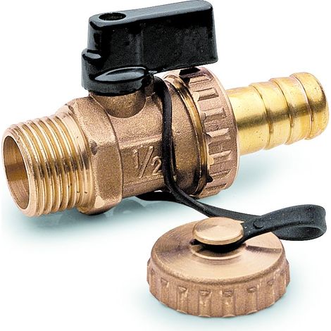 Robinet à tournant sphérique de vidange de chaudière avec bouchon APM 5840.015  1/2" (1/2)