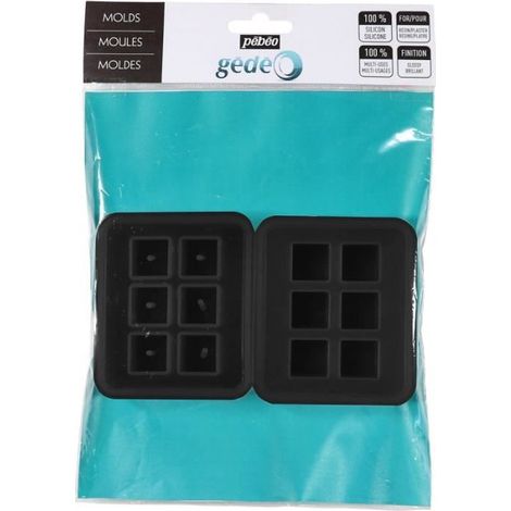 Pebeo Moules Cubiques Silicone Noir pour Décoration