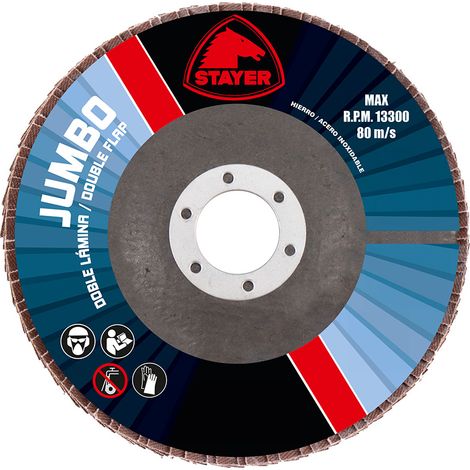 Disco bilama STAYER “Procer” grana 120 per taglio a secco di acciaio e materiali ferrosi (13300 RPM) Ø115xØ22mm