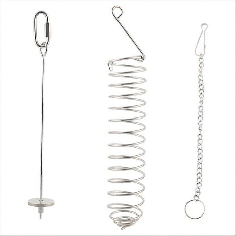 Ensemble de 2 jouets de recherche de nourriture pour souris, jouet éducatif en spirale longue en acier inoxydable avec chaîne de suspension. (1/5)