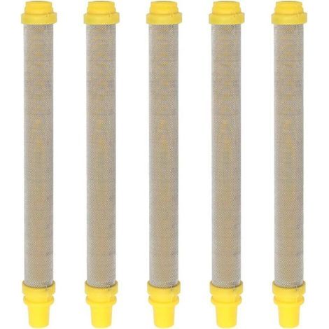 5 Pieces 100 Mesh Filter de Pistolet de Pulvérisation sans Air Miles en Acier Inoxydable Airless Pistole Filtre pour Wagner Airless Paint Spray Gun,100mm (Jaune) (1/5)