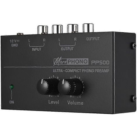 Préamplificateur phono ultra-compact PP500 avec réglage de la balance des basses et des aigus, et du volume. Prise US. (1/5)