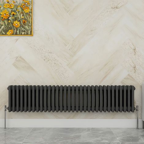 SKY Bathroom 300x1460mm 3 Column Radiator Horizontal Anthracite Traditional Column Radiator (1/5)