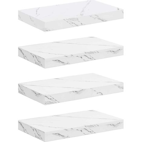 Étagère Murale 4 pcs Étagères flottantes Marbre blanc 40 x 23,5 x 4 cm (1/5)