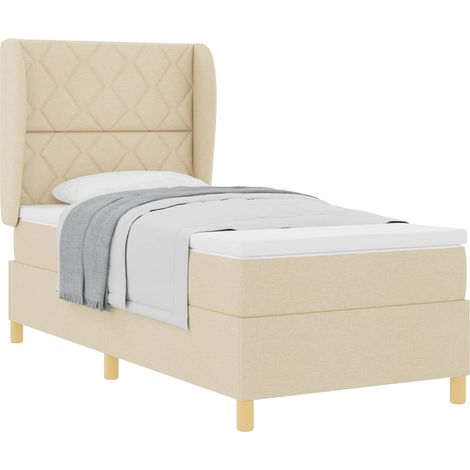 Maison Exclusive - Letto a molle con testiera Crema 200 x 100 cm Tessuto (1/5)