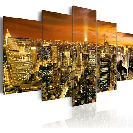 Tableau Imprimé "New York : Amber" 50 x 100 cm (1/2)
