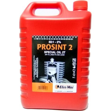 Oleo Mac – Huile moteur 2 temps semi-synthétique 5L – Lubrification haute performance – Faibles émissions – Réduction de l’usure moteur - MAC 5 L