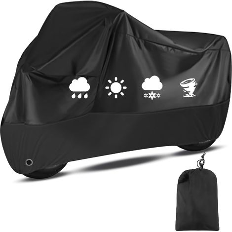 Motorradplane, 210D, wasserdicht, UV-beständig, Motorradabdeckung, winddicht, Outdoor-Plane für Motorrad, Roller, Moped (245 cm x 105 cm x 125 cm) (1/5)