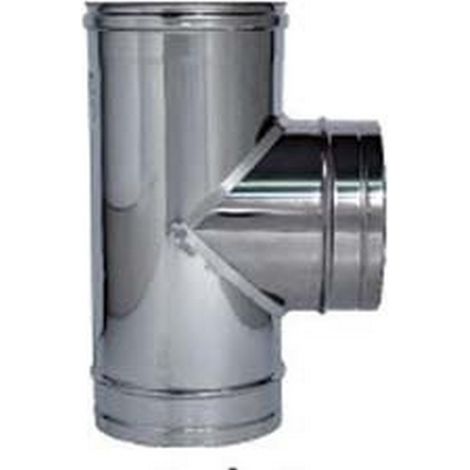 1PZ RACCORDO A "T" 90 IN ACCIAIO INOX AISI 304 MONOPARETE SPESSORE MM.0,5 - FMM mm.130