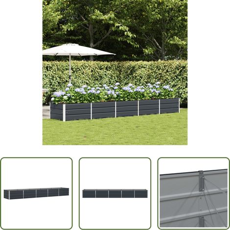 Garten - Pflanzkübel Anthrazit 400 x 80 x 45 cm Stahl (1/5)