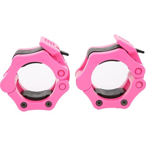 Serrure de Barre d'Haltère 50mm en Plastique Rose pour Entraînement Fitness et Musculation (1/5)