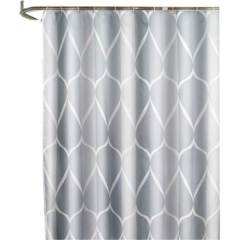Rideau de Douche Imprimé Imperméable - INSFITY - 240 x 200 cm - Gris - Accessoires de salle de bain (1/4)