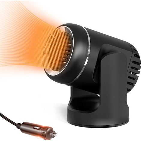 Chauffage pour voiture, chauffage portable 150 W 12 V avec base rotative à 360 degrés, 2 modes en 1 chauffage et refroidissement rapides, dégivreur et désembueur de pare-brise avec prise allume (1/5)