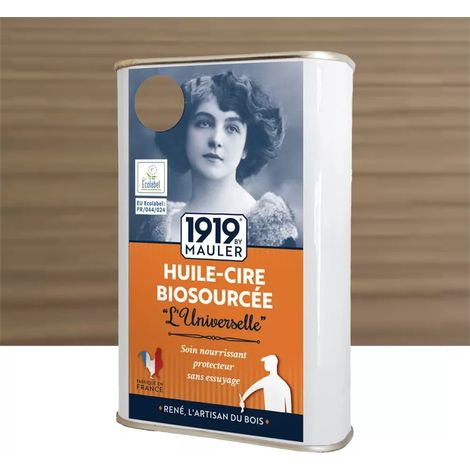 Huile-cire Biosourcée 'L'Universelle' 1919 Gris taupe 0,5 L (1/2)