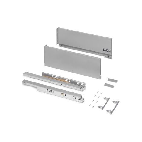 Emuca Cassetto esterno Vertex 40kg altezza 178mm, profondità 500mm, Acciaio, Grigia verniciata