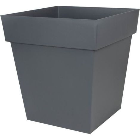 EDA Maceta Cuadrada Toscana - 50 cm - 87 L - Gris Antracita (1/2)