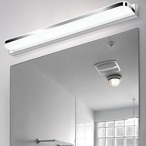 Lampe de miroir murale salle de bain, acier inoxydable 42 cm, 14W 230V, blanc naturel 6000K, IP44 étanche (1/5)