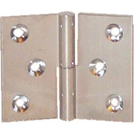 Paumelle laiton chromé 40x50mm droite nœud de 6mm axe acier PO4150S03