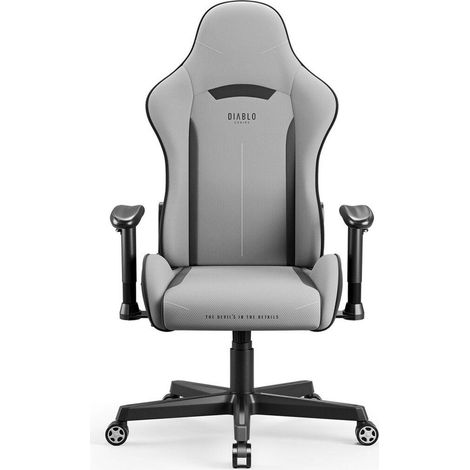 UNKNOWN Diablo Chaise Gaming X-Starter Fauteuil Gamer Siege de Bureau Ergonomique Revêtement en Tissu, Accoudoirs Réglables, Mécanisme D'inclinaison Chaise Ergonomique, Siège Gaming Gris (1508) (1/3)
