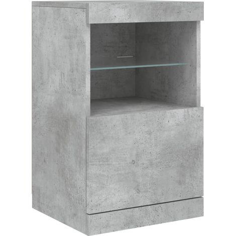Aparador cómoda cómoda armario mueble organizador cocina salón salón con luces LED 41 x 37 x 67 cm gris 020029999 (1/5)
