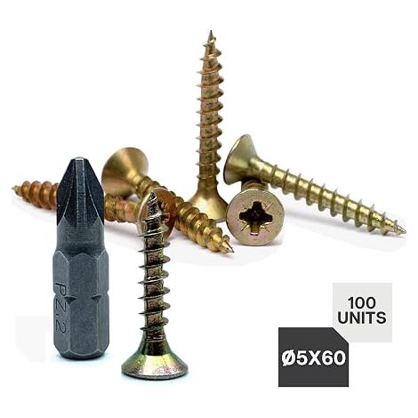 Pack of Wood Bolts Connector Threaded Self-Tapping for Furniture Fixing (1/4)