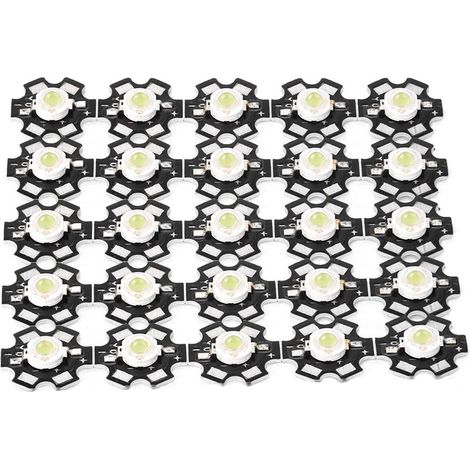 Source de lumière à puce intégrée haute luminosité, ampoule de projecteur à perles LED blanche 10000-15000K, 25 pièces (1/5)