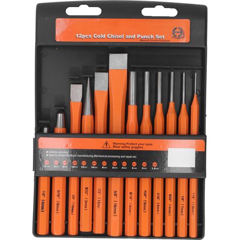 Jeu de burins à poinçonner, 12 pièces, plusieurs tailles, outil de réparation pour le retrait, bricolage pour le travail du bois (1/5)
