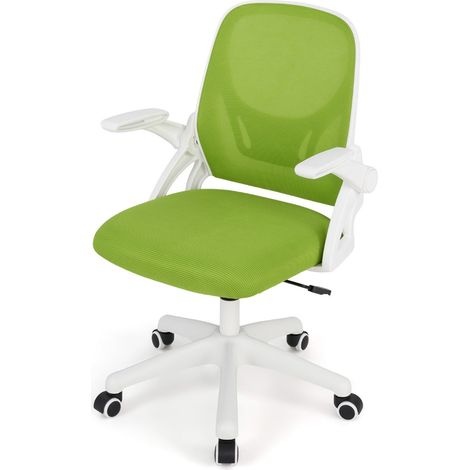 Sedia da ufficio ergonomica 63 x 63 x 92-100 cm comfort ottimale con braccioli pieghevoli design moderno in verde PP 200011098