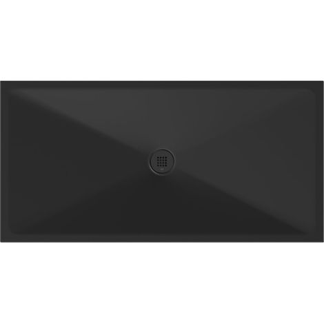 Receveur de douche rectangulaire en céramique 160x80x2cm, noir mat