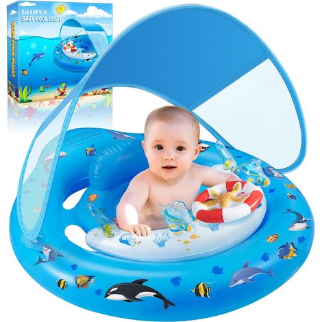 Bouee Bebe, Bouée Bébé, Bouee Bebe Piscine avec Pare Soleil UPF 50+, Piscine Empêcher Le Retournement Flotteur de Piscine pour Tout-Petits pour 6 à 36 Mois (1/5)