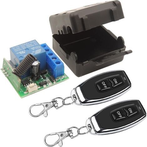 Commutateur de télécommande sans fil universel 433Mhz, Module récepteur de relais RF DC 12V 1CH avec 2 émetteurs, télécommande à monter soi-même (1/5)
