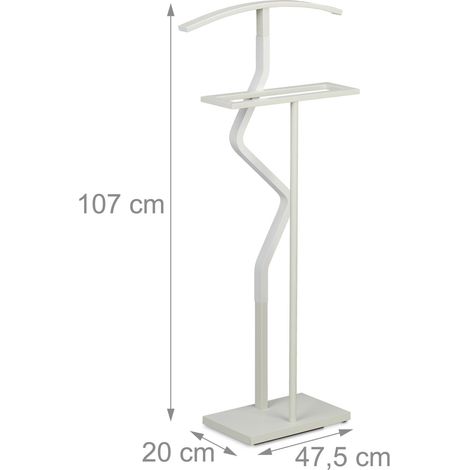Valet de chambre moderne design élégant 180 x 45 x 45 cm en métal blanc (1/4)