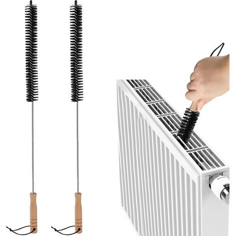 2 Brosse Radiateur De 80 cm avec Manche en Bois Universelle Brosse pour Radiateurs Plats, À Ailettes, Stores Et Joints Élimination Efficace De La Poussière pour Radiateurs (1/5)