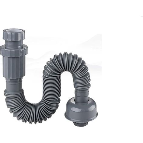 Kit de bouchon d'évier de salle de bain rétractable - Disposition PP gris - Bouchon de montage pour lavabo standard - Gain de place - Plastique simple - Pas de débit de drainage (1/5)