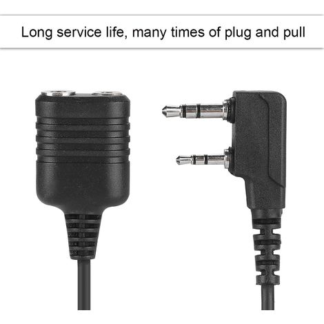 Microphone à Main 2 Pins K pour Talkie-Walkie Kenwood Baofeng avec Fil Flexible