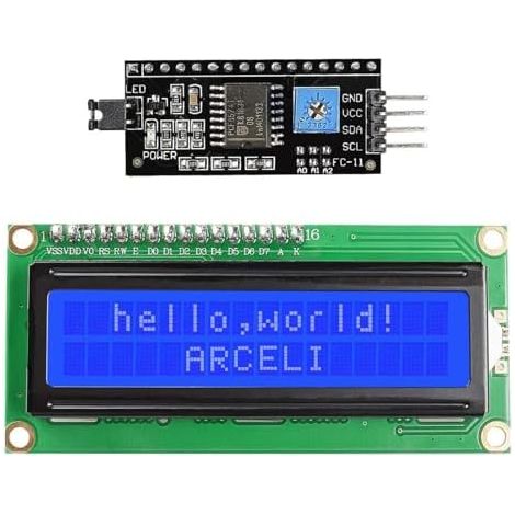 ARCELI IIC I2C TWI 1602 Module d'affichage LCD, Module d'affichage série 16x2, Compatible avec Raspberry Pi Pico (1/5)