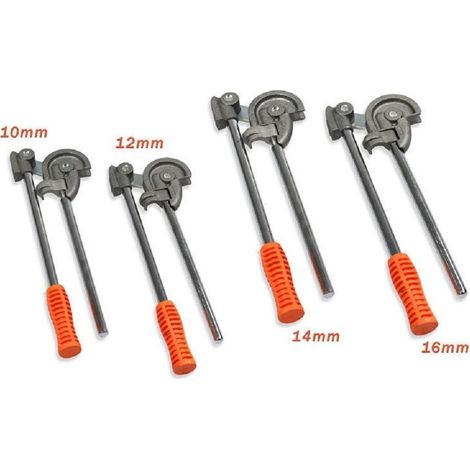 TrAdE Shop Traesio - Set 4 Piegatubo Piegatubi Curvatubi Manuale In Acciaio Per Tubi 10 12 14 16mm -