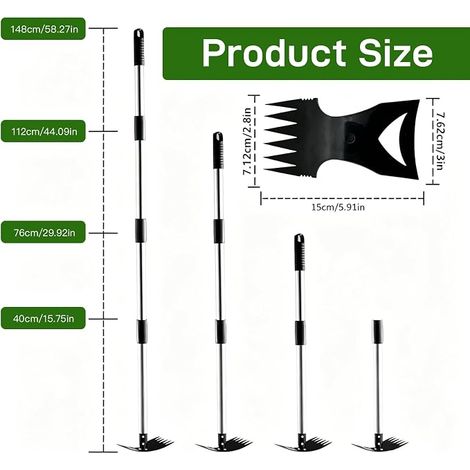 Désherbeur - Outil de Jardin 148 cm à Long Manche Outil Ergonomique pour désherber adapté pour Jardin Cour terrasse et pelouse (1/4)