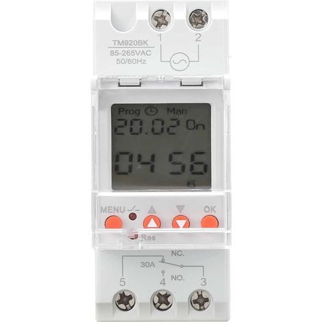 Minuterie Programmable Analogique Smart Home Contrôle de l'alimentation Montage sur Rail Din 30A (1/5)