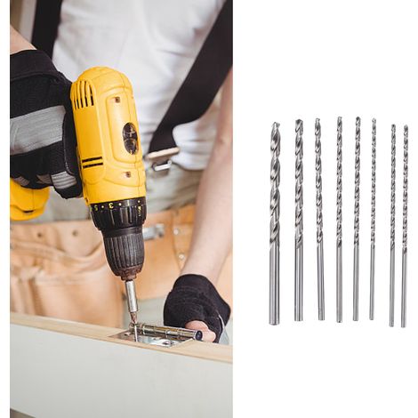 Set mit 8 HSS-Spiralbohrern (Hochleistungsschnellstahl), 200 mm, Rotationswerkzeug-Set für Metall und Holz, 4 mm–10 mm (1/5)