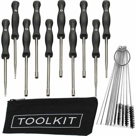 Kit d'outils de réglage de carburateur pour petits moteurs normaux à 2 cycles 10 pièces avec aiguille de brosse de nettoyage de carburateur (1/4)