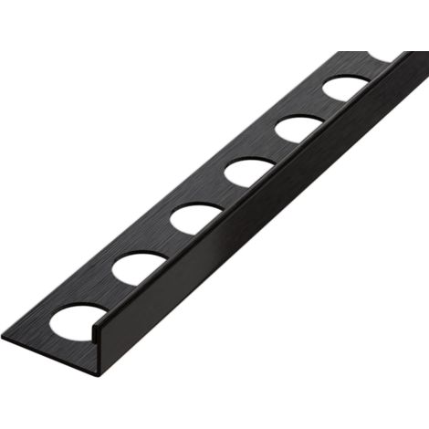 Eckprofil J aus Edelstahl für Fliesen 12mm x 2700mm - schwarz satiniert