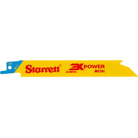 Starrett B614-5 Bi-Metal Reciprocating Saw Blade for Metal, Straight 152mm Length, 14 TPI, Pack of 5