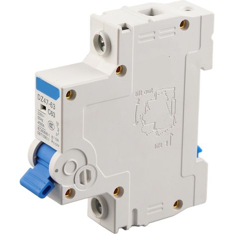 Disjoncteur miniature unipolaire DZ47-63, 230 V CA, interrupteur de coupure unipolaire pour systèmes d'énergie solaire et de communication (63 A) IUQOU (1/5)